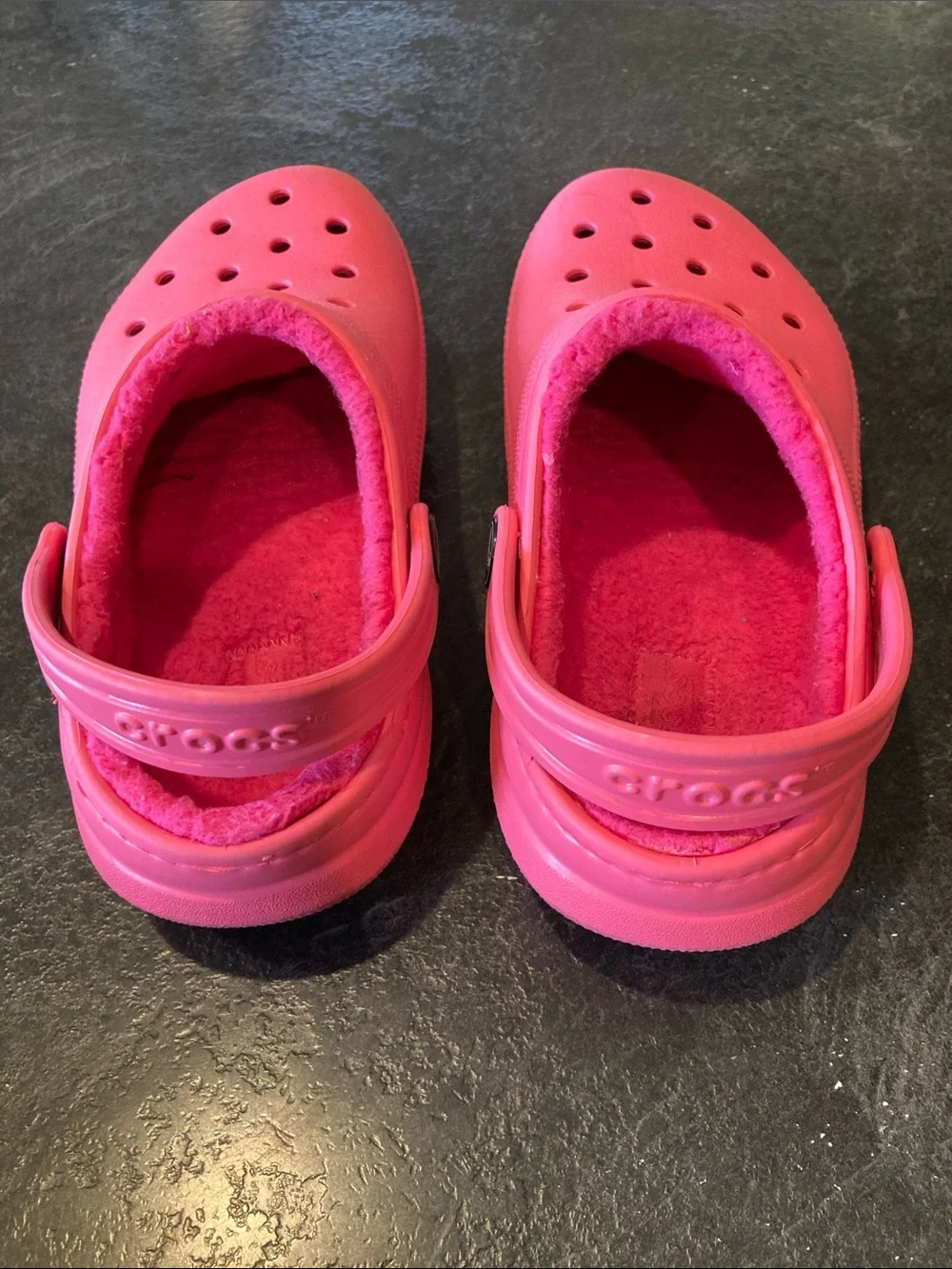Girls Crocs pink lined sandals size 13